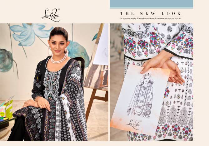 Naira Nx Vol 7 Black And White By Levisha Pakistani Print Cambric Cotton Dress Material Wholesale Online